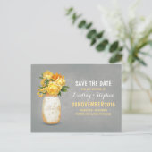 メイ絵を描ンのjarと黄色の花の日付を保存 案内ポストカード (スタンド正面)