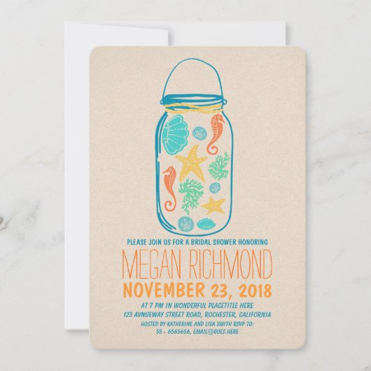 メイ航海のソン·ジャー·ブライダル·シャワーの招待 招待状 (正面)