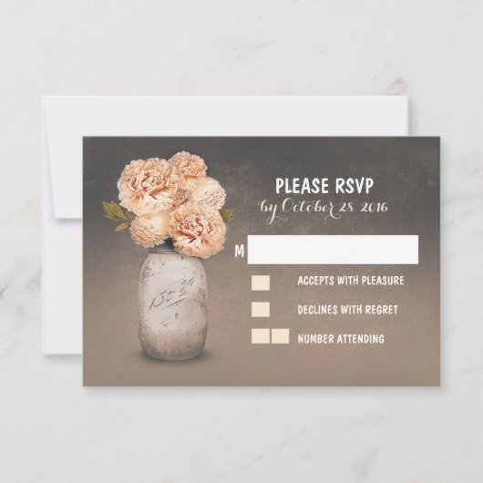 メイ色彩の鮮やかンジャーかわいい結婚式のRSVPカード 出欠カード (正面)