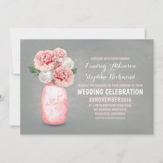 メイ色彩の鮮やかン・ジャー・ラス結婚式招待状 招待状 (正面)