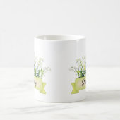 メイ誕生パーソナライズされたフラワーリリー コーヒーマグカップ (中央)