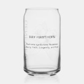 メイ誕生フラワーホーソーンと名前をカスタムする ガラス缶 (裏面)