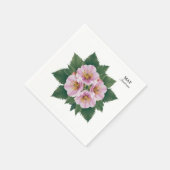 メイ誕生日ホーソーン開花:パーソナライズされたフローラ スタンダードカクテルナプキン (角)