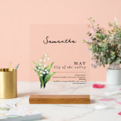 メイ誕生月フラワーリリーパーソナライズされた アクリルサイン (ウェディング)
