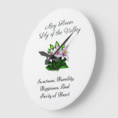 メイ誕生月花ゆり谷のフローラ ラージ壁時計 (傾斜)