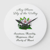 メイ誕生月花ゆり谷のフローラ ラージ壁時計 (正面)