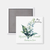 メイ誕生石エメラルドリリー・オブ・ザ・バレー マグネット (正面/裏面)