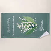 メイ誕生花名前をカスタムするビーチタオル ビーチタオル (正面)