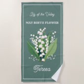 メイ誕生花名前をカスタムするビーチタオル ビーチタオル (正面)