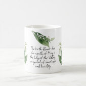 メイ誕生花渓谷のユリ名を追加 コーヒーマグカップ (中央)