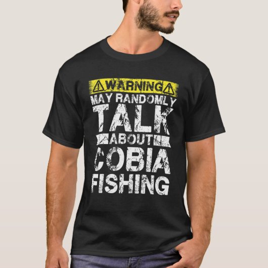 メイ警告ズが魚釣りのコビアフィッシュについて語る Tシャツ (正面)
