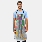 「メイ通り」紫認識度 エプロン (着用した状態)