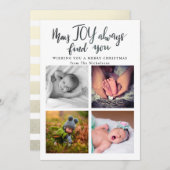 メイ・ジョイ・ウォーリー・ユーマー・タイポグラフィ・クリスマス・フォト シーズンカード (正面/裏面)