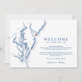 メイ・ニュージャージー結婚州の歓迎の旅程 サンキューカード (正面)