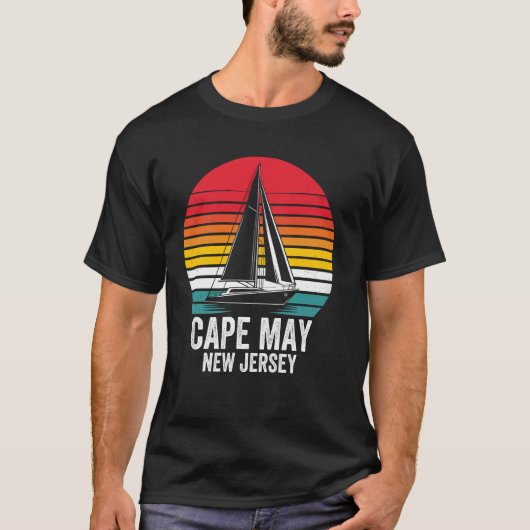 メイ・ニュージャージー、セーリングケープメイ、帆船Ca Tシャツ (正面)
