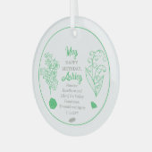 メイ・ホーソーン |リリー・オブ・ザ・バレー誕生日記念 ガラスオーナメント (正面左)