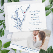 メイ・メイ・ニュージャージー・チェサピーク湾のエレガント地図 セーブザデート