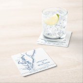 メイNJウェディングパーティーカクテルアワードリンク スクエアペーパーコースター (インサイチュ)