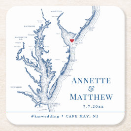 メイNJウェディングパーティーカクテルアワードリンク スクエアペーパーコースター