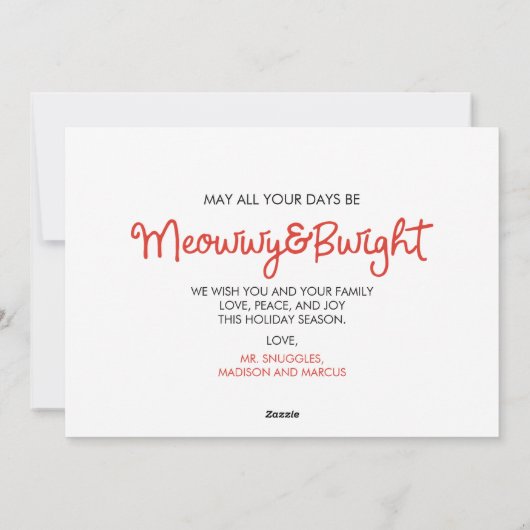 メウおもしろいイアンドブイトホリデイ |写真のあいさつ文 シーズンカード (裏面)