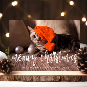 メウイー·クリスマス·ブラシ脚本ペモダンット猫の写真 シーズンカード