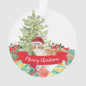 メウイ·クリスマス·スコットランド·フォールド·キャット オーナメント (正面)