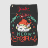 メウクリスマス、メリークリスマス ゴルフタオル (正面)