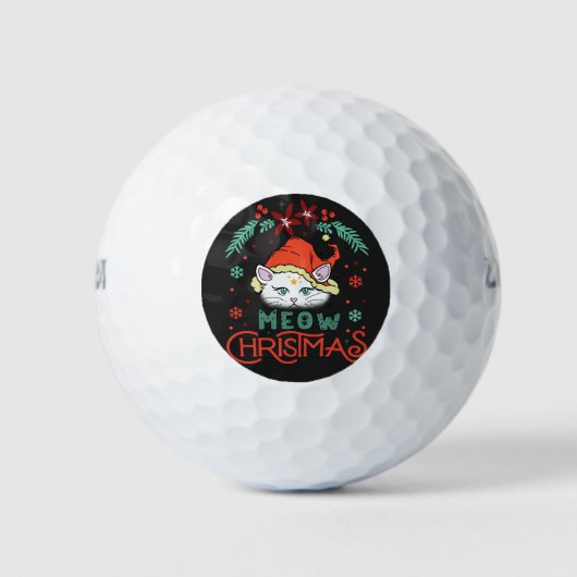 メウクリスマス、メリークリスマス ゴルフボール (正面)