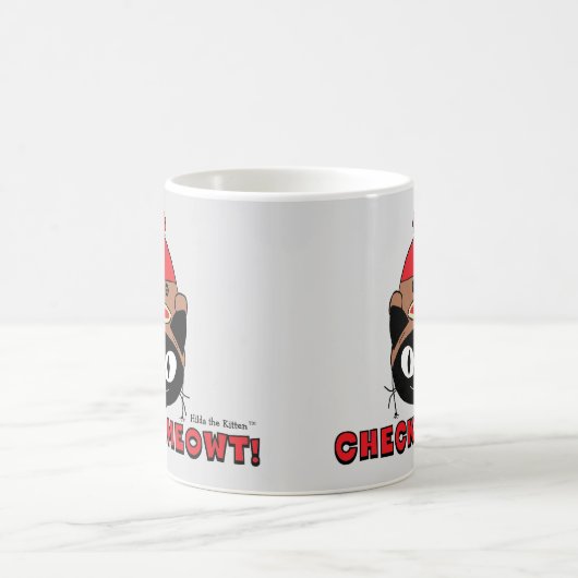 メウトを確認!Sock Monkey Hatの漫画子猫 コーヒーマグカップ (中央)