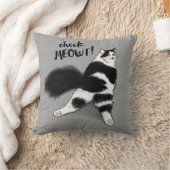 メウトを見ろ！白おもしろい黒猫スプルート クッション (ブランケット)