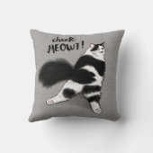 メウトを見ろ！白おもしろい黒猫スプルート クッション (裏面)