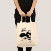 メウトを見ろ!白おもしろい黒猫スプルート トートバッグ (正面(商品))