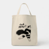 メウトを見ろ!白おもしろい黒猫スプルート トートバッグ (裏面)