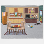 メウニフィセントキッチン フリースブランケット (正面(横))