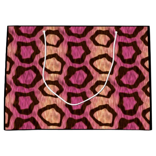 メウピンクワイルド子猫カッコいい ラージペーパーバッグ (正面)