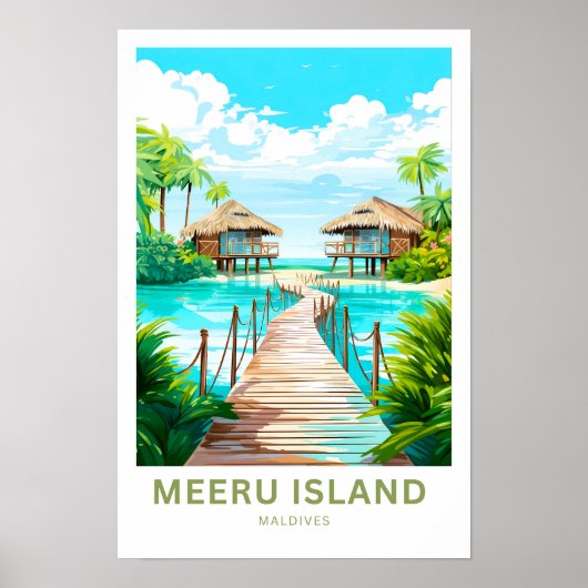 メエルアイランドモルディブ旅行印刷 ポスター (正面)