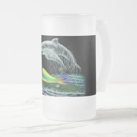 メエルジュフラウミットデルフィネン フロストグラスビールジョッキ (正面右)