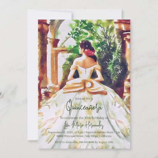 メエレガントキシカンカラフルハシエンダキンセニーラ 招待状 (正面)