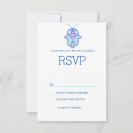 メエレガントンディデザイン結婚式RSVPカード – ネイビー 出欠カード