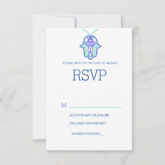 メエレガントンディデザイン結婚式RSVPカード – ネイビー 出欠カード