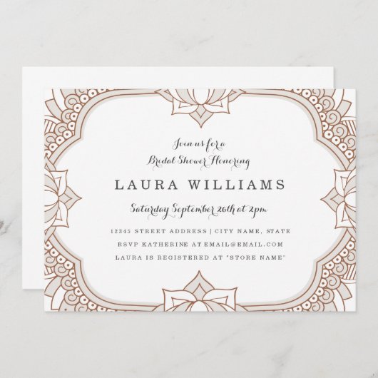 メエレガントンディブライダルシャワー 招待状 (正面/裏面)