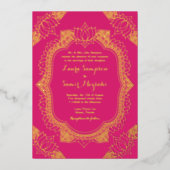 メエレガントンディ実在金ゴールド 箔招待状 (正面)