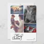 メオイクリおもしろいスマス猫カスタムをテーマにした4枚の写真 シーズンカード (正面)