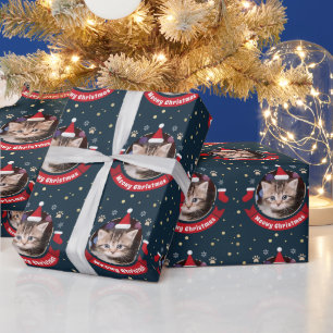メオイクリスマスかわいいカスタムペット猫の写真祭 ラッピングペーパー
