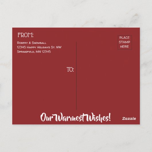 メオイクリスマスアドフォトホリデー ポストカード (裏面)