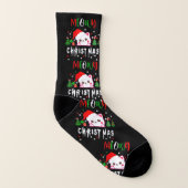 メオイクリスマス猫好きメリークリスマス子猫 ソックス (左内側)
