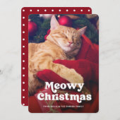 メオイクリスマス |あなたの猫の写真おもしろい シーズンカード (正面/裏面)