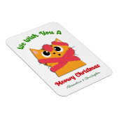 メオイメリークリスマスのペット猫の休日をパーソナライズ マグネット (右側)