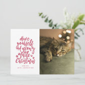 メオイリトルクリスマスホワイトホリデーフォトカード シーズンカード (スタンド正面)