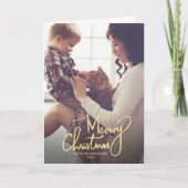 メオイ・クリスおもしろいマス猫3フォトクリスマス カード (正面)